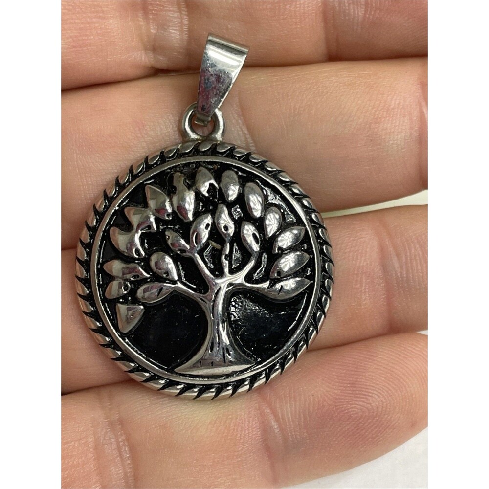 Stainless Steel Tree Of Life Pendant  Heavy Unisex